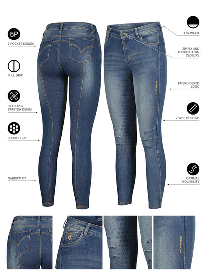 Ps of Sweden Maggie Full Grip Denim Breeches 40009 BLUE